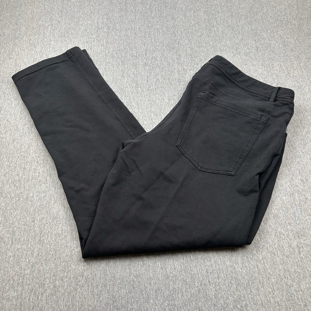 Swet Tailor Pants Men's 37x30‎ Black Straight Leg Chino Cotton Spandex
